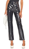 Agolde 90s Pinch Straight-leg High-rise Recycled-leather-blend Jeans In Shadow Patent