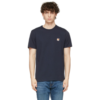 Maison Kitsuné Fox Head Patch Classic T-shirt In P480 Navy