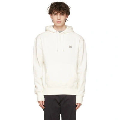 Maison Kitsuné Grey Fox Head Patch Classic Hoodie In White