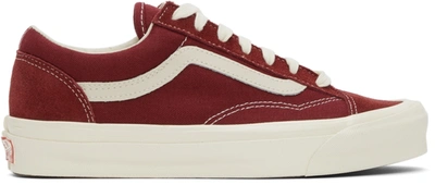 Vans Burgundy Vault Og Style 36 Lx Trainers In Pomegranate/classic White