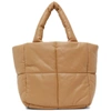 STAND STUDIO TAN FAUX-LEATHER QUILTED ROSANNE TOTE