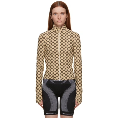 Misbhv Ssense Exclusive Beige Lara Monogram Zip Top In Neutrals