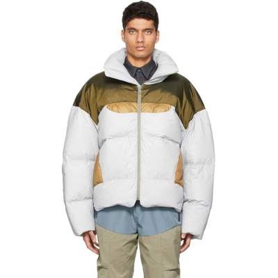 A. A. Spectrum Grey Musclo Down Jacket In Silver Grey