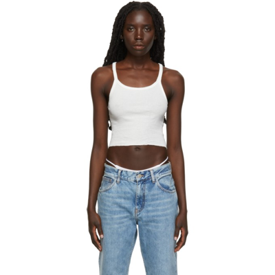 Éterne Ssense Exclusive Off-white Crop Rib Tank Top In Ivory
