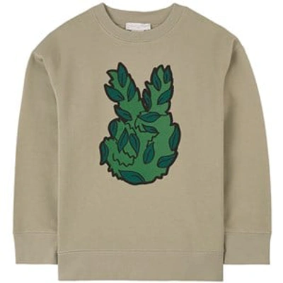 Stella Mccartney Kids' Leaf-peace Print Organic Cotton Sweatshirt In Green