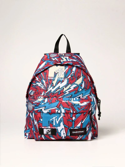 Mtv X Eastpak Padded Pak'r  Backpack In Canvas With Graphic Print In White