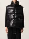 Khrisjoy Shiny Quilted High Collar Padded Sleeveless Jacket In Black