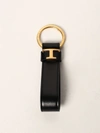 Tod's Men's Letter-charm Leather Keyring In Black