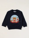 Moschino Baby Babies' Sweatshirt With Teddy Print In Blue