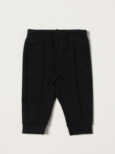 Emporio Armani Babies' Trousers In Cotton Blend With Logo In Navy