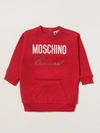 Moschino Baby Babies' Sweatshirt Dress With Logo In Red