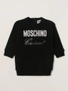 Moschino Baby Babies' Sweatshirt Dress With Logo In Black