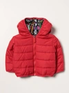 Moschino Baby Babies' Jacket With Multicolor Logo In Red