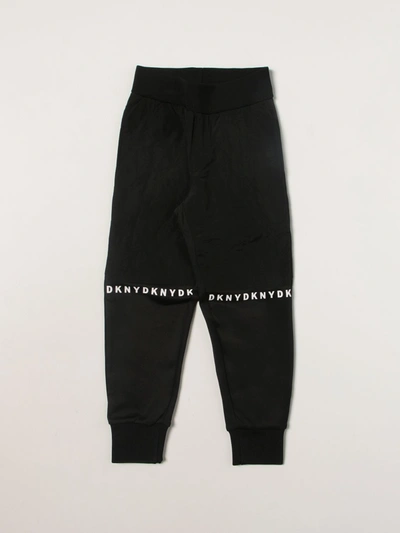 Dkny Kids' Logo-print Tracksuit Trousers In Black