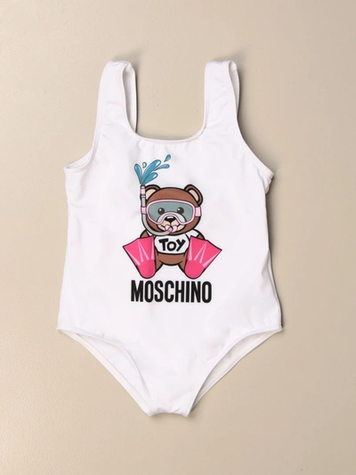 Moschino Baby Babies' Onepiece Swimsuit With Teddy Sub In White