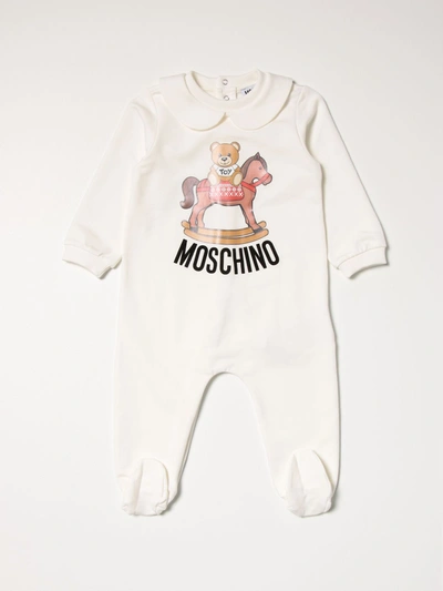 Moschino Baby Babies' Onesie With Logo In White