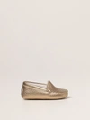 Tod's Babies' Moccasins In Laminated Leather In Gold