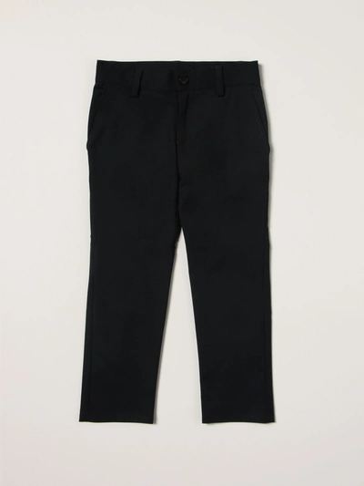 Emporio Armani Kids' Trousers In Cotton Blend In Blue