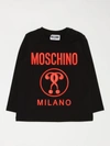 Moschino Baby Babies' Cotton Jumper With Logo In Black