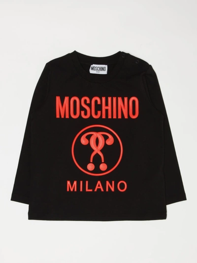 Moschino Baby Babies' Cotton Jumper With Logo In Black
