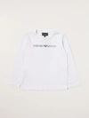 Emporio Armani Kids' Cotton Tshirt With Logo In White 1