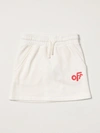 Off-white Kids' Rounded Logo French Terry Skirt In White
