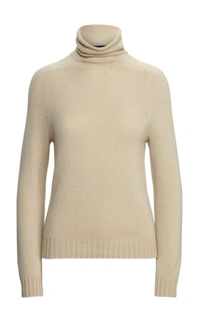Ralph Lauren Cashmere Long-sleeve Funnelneck Sweater In Neutral