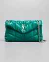 Saint Laurent Lou Lou Puffer Shoulder Bag In New Vert Fonce