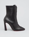 Christian Louboutin Adoxa Suede Zip Ankle Booties In Bk01 Black
