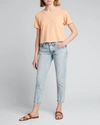 Amo Denim Babe Cropped Crewneck Tee In White