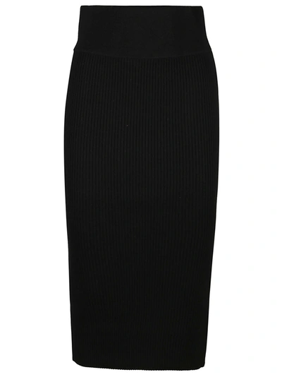 Michael Kors Merino Wool Midi Skirt Skirt In Black