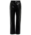Agolde + Net Sustain 90s Pinch Waist Leather-blend Straight-leg Pants In Detox