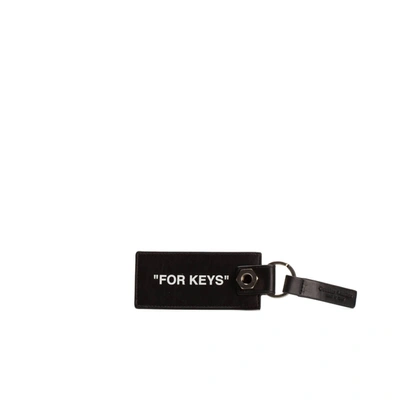 Off-white Men's Genuine Leather Keychain Keyring Holder  Gift   For Keys In Black