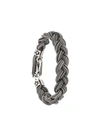 Emanuele Bicocchi Sterling Silver Braided Tassel Bracelet In Silver