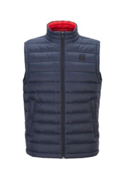 Hugo Boss Packable Down Gilet With Water-repellent Outer- Dark Blue Men's Casual Jackets Size 34r In Dark Blue