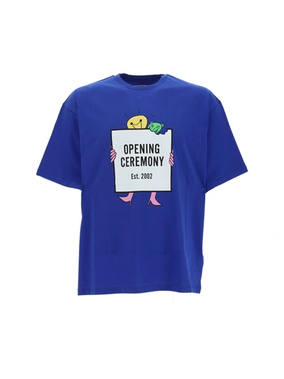 Opening Ceremony Light Bulb Logo Cotton Jersey T-shirt In Blu Royal