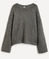 Totême Boxy Alpaca Knit In Dark Grey Melange