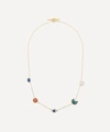 Grainne Morton Gold-plated Multi-stone Five Mini Charm Necklace In Multi