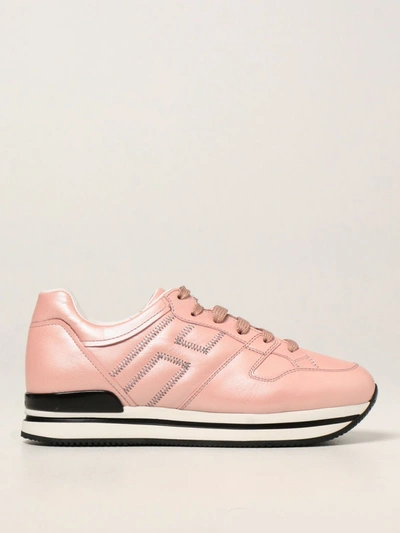 Hogan H222  Sneakers In Pearl Leather In Pink