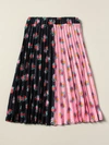 Msgm Floral-print Pleated Skirt In Multicolor