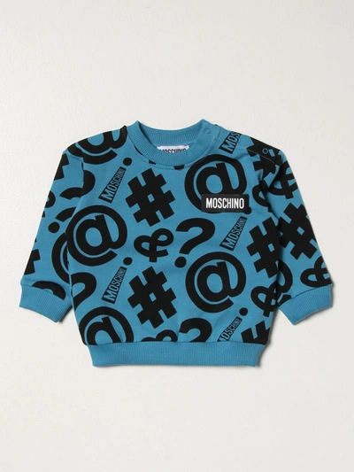 Moschino Baby Babies' Jumper With All Over Logos In Multicolor