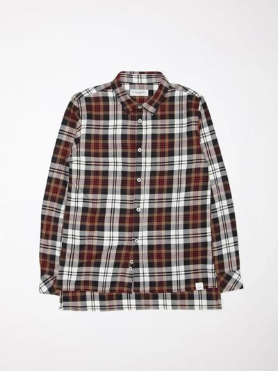 Paolo Pecora Teen Check-print Cotton Shirt In Brown