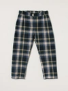 Siola Pants In Tartan Cotton Blend In Blue