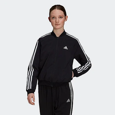 Adidas Originals Adidas Women's Essentials Primegreen Warm-up Track Jacket In Black/white
