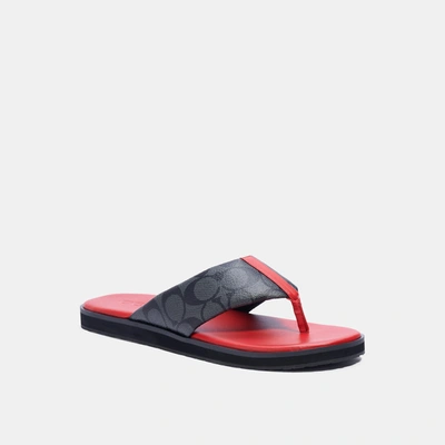 Coach Flip Flop In Signature Canvas In Red | ModeSens