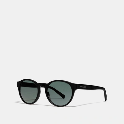 Coach Wythe Round Sunglasses In Black