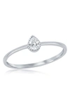 SIMONA STERLING SILVER PEAR CUT CZ RING