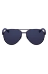 Lacoste 60mm Aviator Sunglasses In Blue Matte