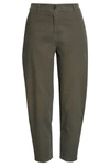 Eileen Fisher Organic Cotton & Hemp High Waist Tapered Ankle Pants In Seaweed
