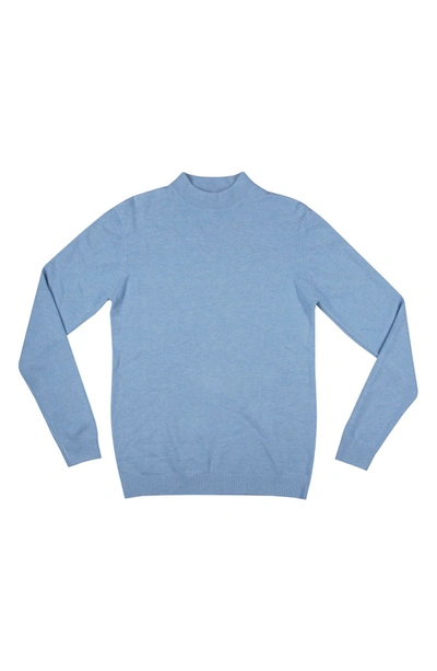 X-ray Core Mock Neck Knit Sweater In Pastel Blue